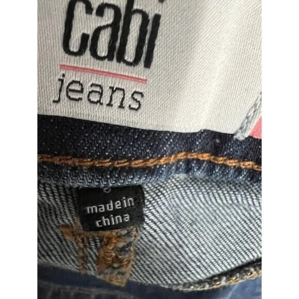 CAbi Jeans New Crop Womens Sz 6‎ Blue Cotton Blend Medium Wash Style 5086